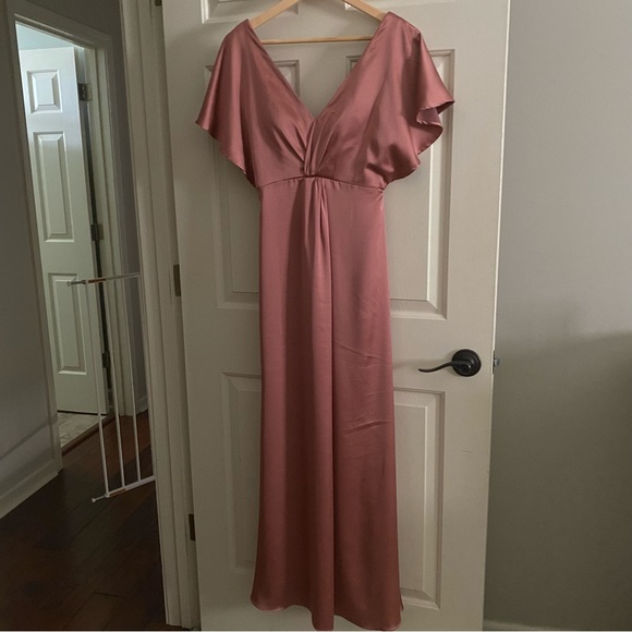 Revelry Satin Gwen Dress - Desert Rose - Picture 2 of 5